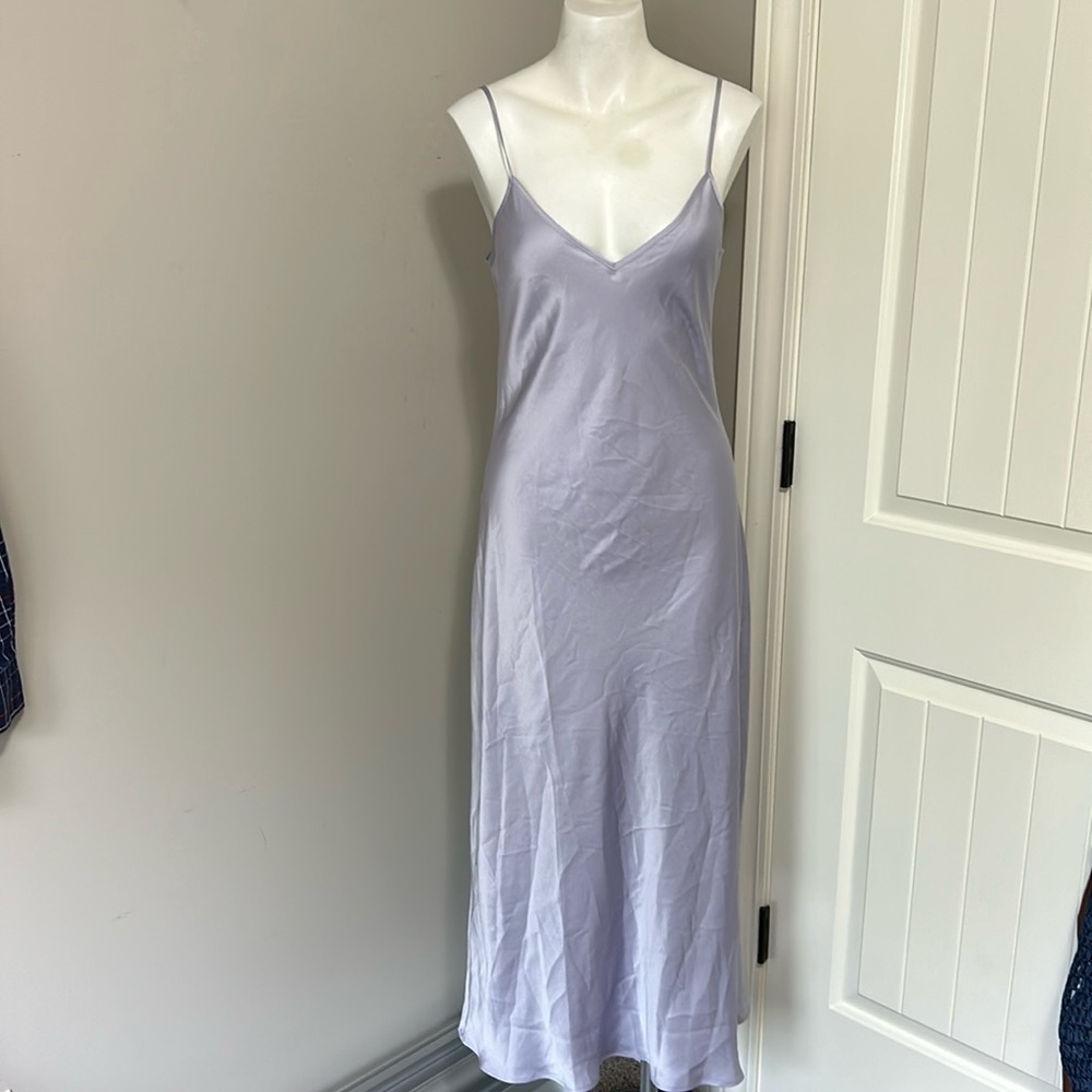 All Saints Hera Dress Slip Dress in Misty Lilac Purple Scoop Neck Sz M NEW - Picture 2 of 14